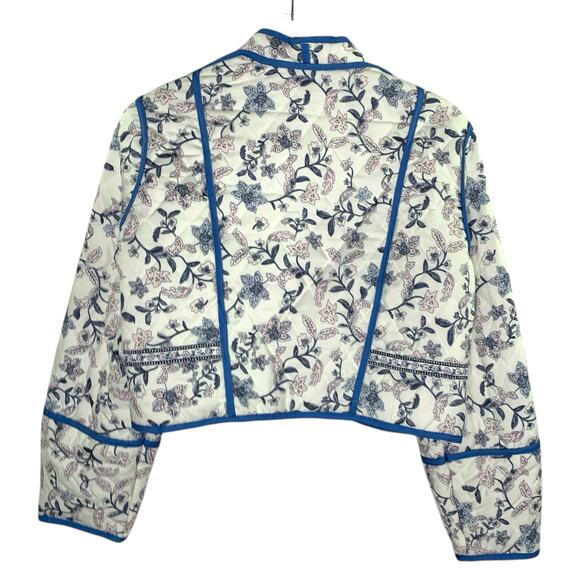 Alter Ego Fashions S Perri Quilted Reversible Jacket Blue Floral Hipster Cottage - Picture 4 of 10